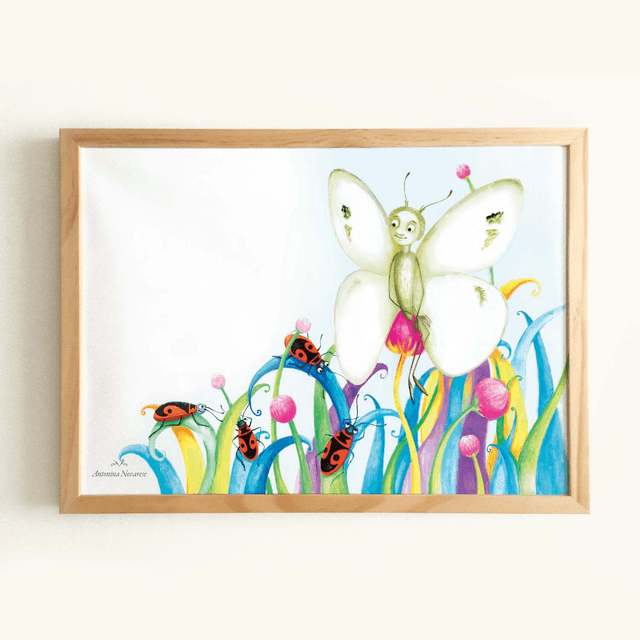 Affiche "Papillon dans les herbes"